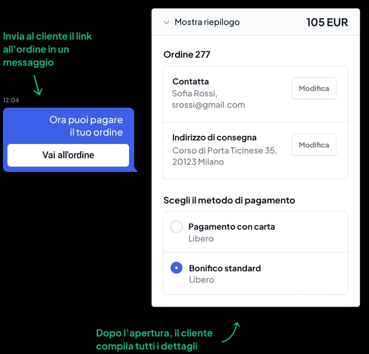 Wyślij klientowi link do zamówienia