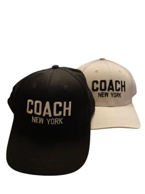 Coach czapka z daszkiem XS/S beż/czarna 58cm max