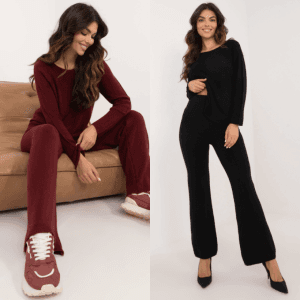 Komplet Dzianinowy Casual sweter + spodnie 