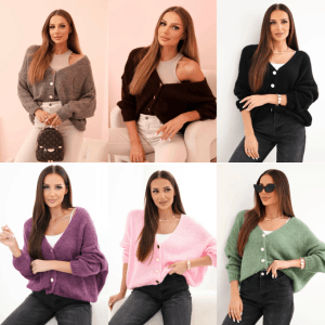 Sweter guziki mięsisty CASUAL