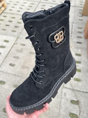 SS 15- Seastar czarny zamszowy traper ze znaczkiem BB DA183P BLACK