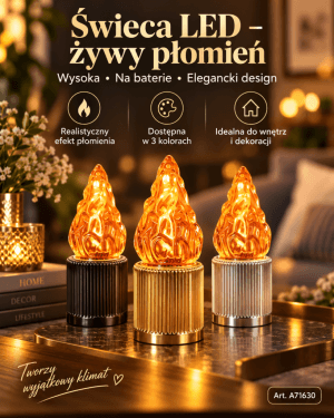 Świeca LED wysoka - ŻYWY PŁOMIEŃ
