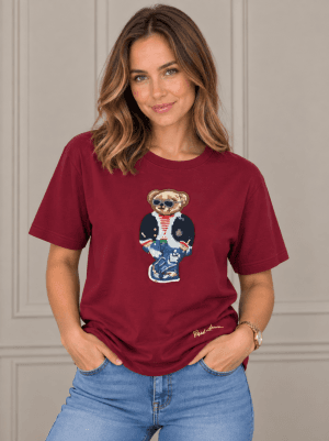 Tshirt damski Polo Ralph Lauren bordo 