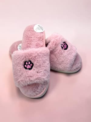 Pantofle memory foam z łapką dla wielbicielek psów i kotów 40-41