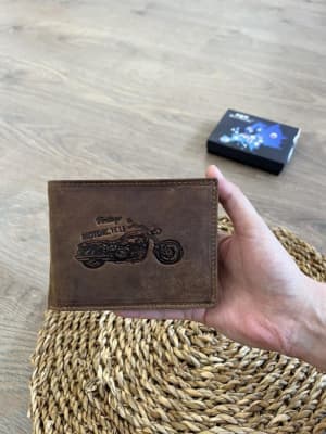 Pánska kožená peňaženka - motorka * 3 * R94