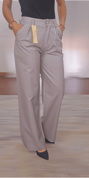 Produto - Pantalona cinza tamanho S. ÚLTIMA UNIDADE