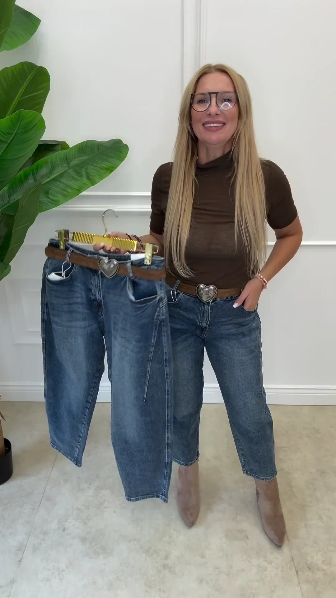 Spodnie jeans + pasek 
