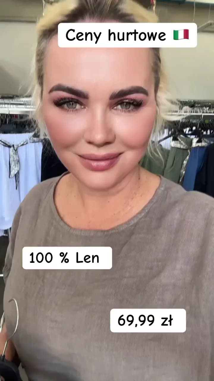 Komplet lniany krótkie spodenki