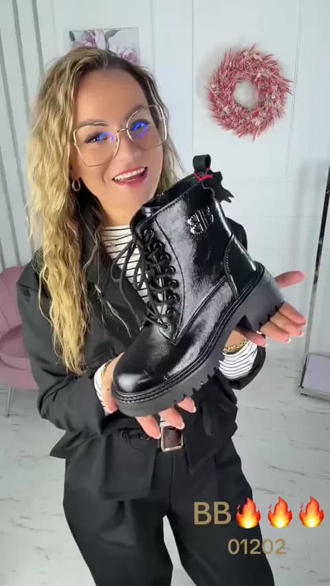Buty CZARNE błyszczące workery BB GOODIN GD-XW- 1106 (74) MAGAZYN B