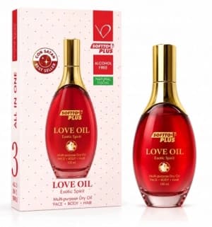 OLEJEK DO CIALA,TWARZY,WŁOSÓW SOFTTO PLUS PIELĘGNACJA NAWILŻAJĄC LOVE 120ML
